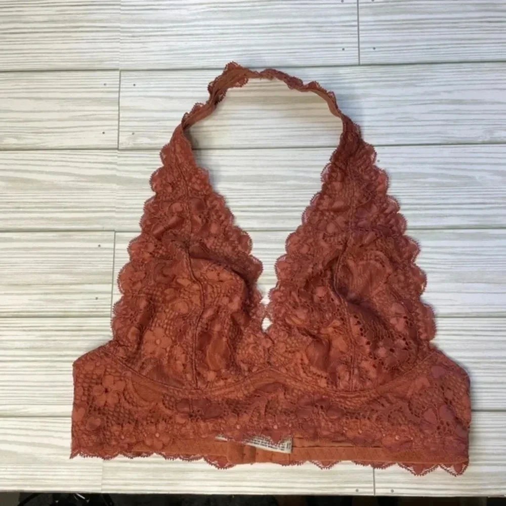 Intimately Free People burnt orange lace bralette Womens size extra small - Picture 1 of 5